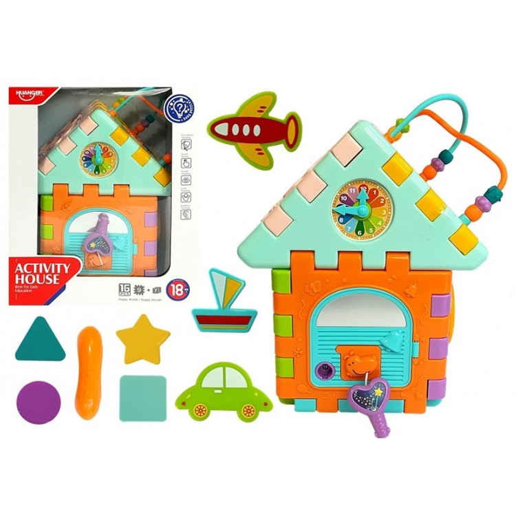 Vzdelávací domček - triedič, labyrint - farebný